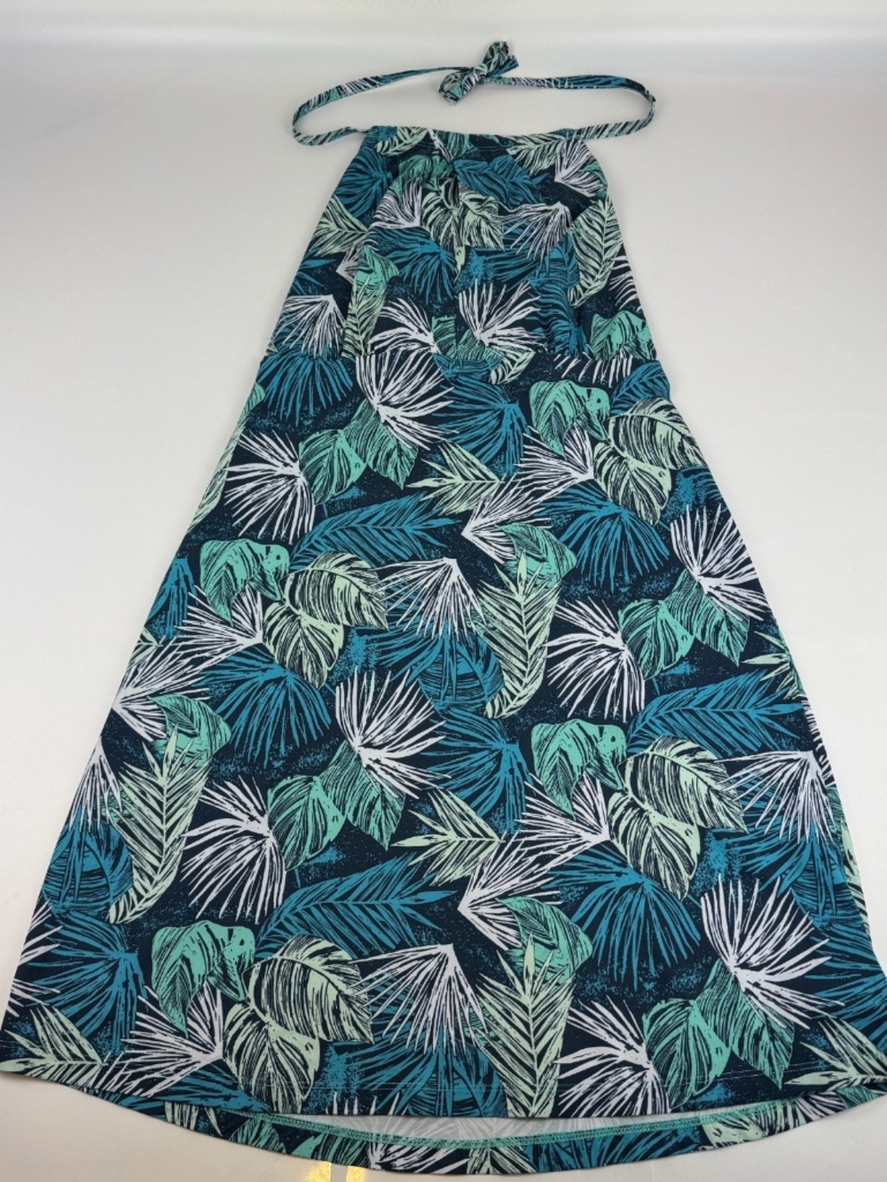 Columbia Womens Size M Freezer III Halter Tie Neck Dress Palm Frond Print